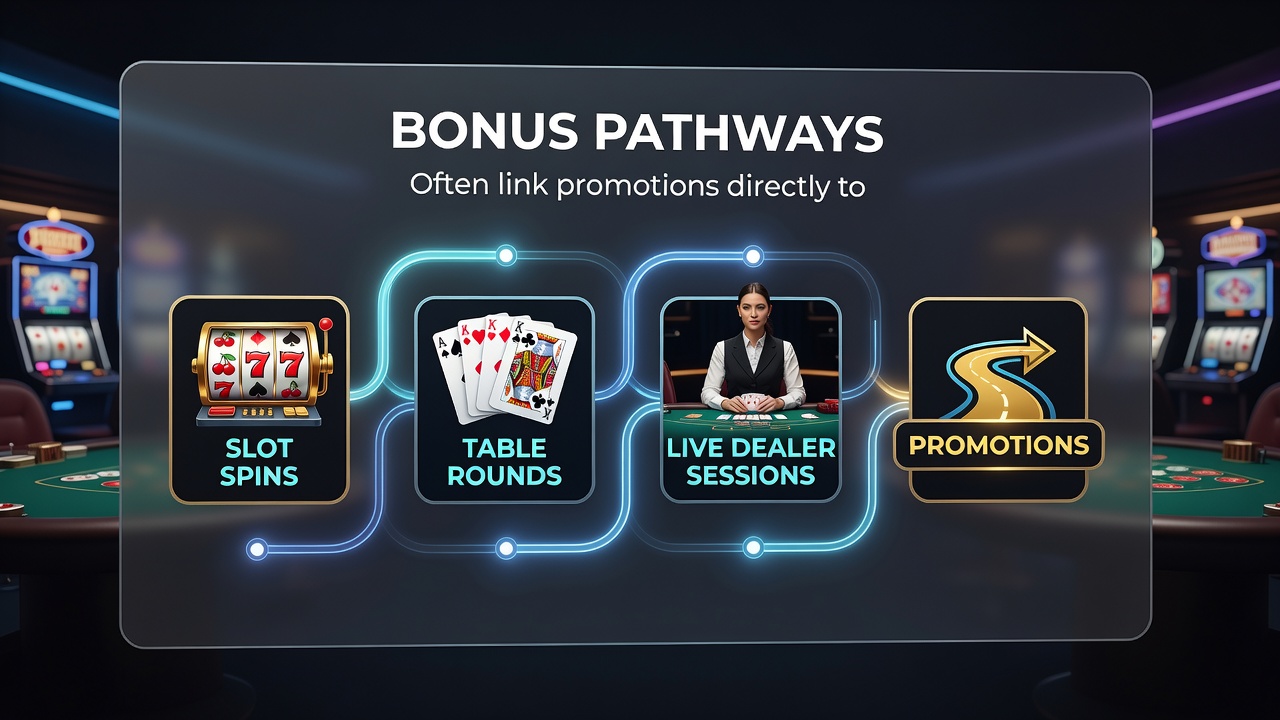 Illustration of mobile jackpot triggers integrated within bonus pathway layers across casino platforms