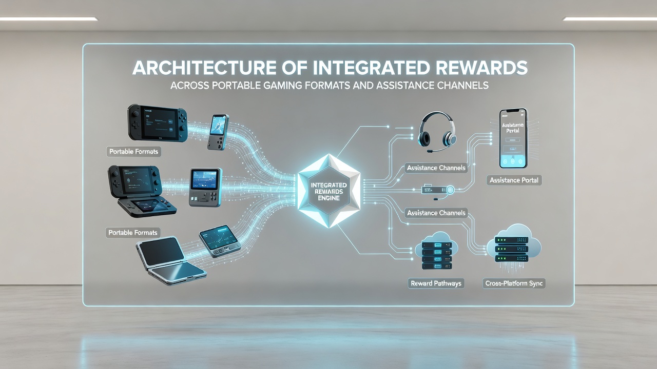 Illustration of support agents accessing mobile reward dashboards while handling player queries on bonus integration